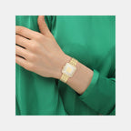 Cass Women Quartz Light Gold Dial Analog Stainless Steel Watch 14504576