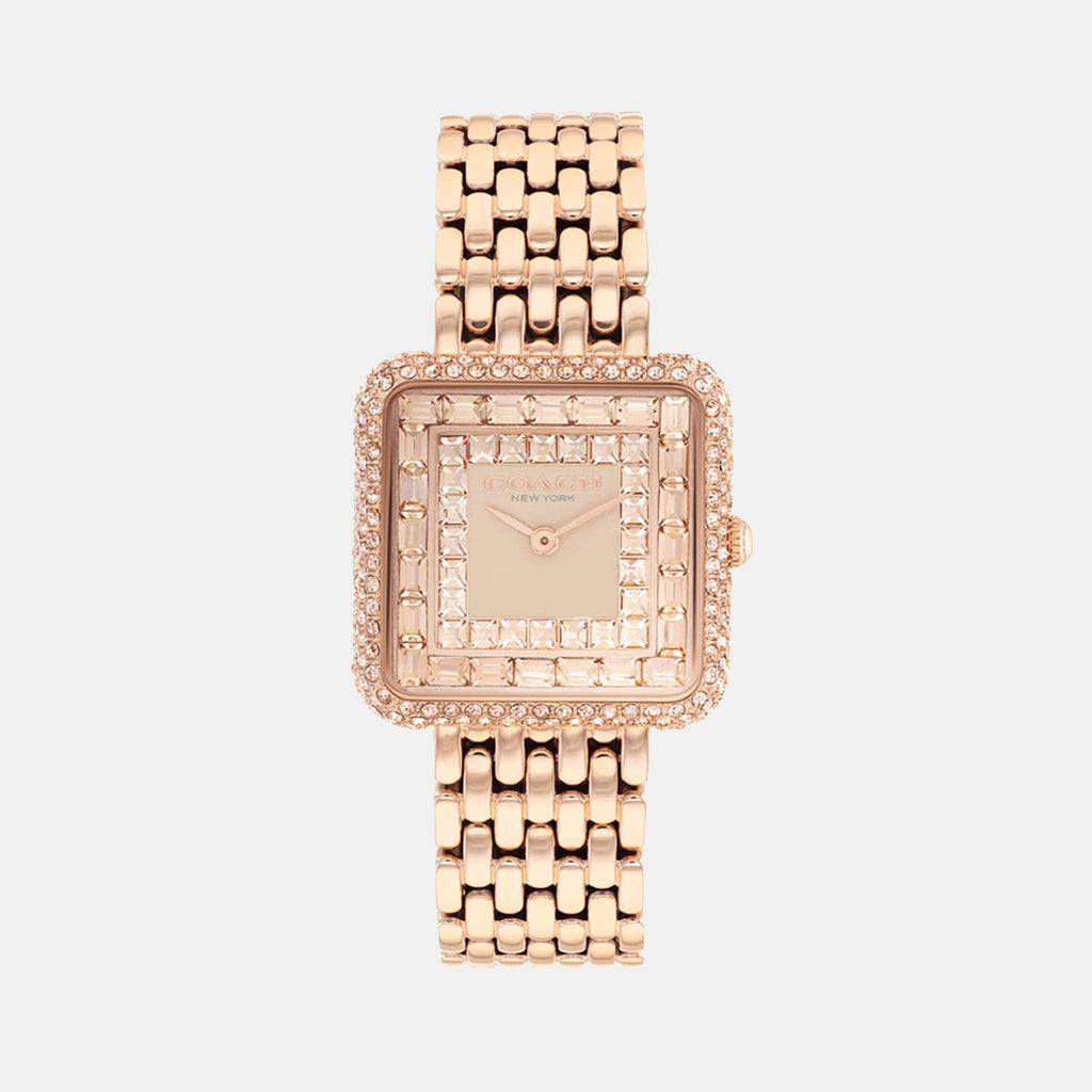 Cass Women Quartz Rose Gold Dial Analog Stainless Steel Watch 14504577