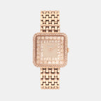 Cass Women Quartz Rose Gold Dial Analog Stainless Steel Watch 14504577