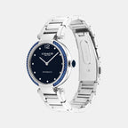 Cary Women Automatic Navy Dial Analog Stainless Steel Watch 14504578