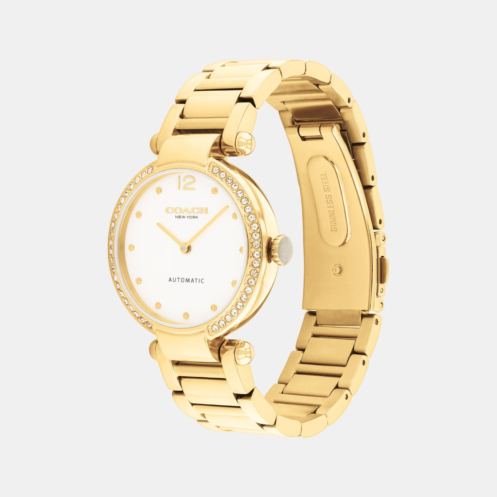 Cary Women Automatic White Dial Analog Stainless Steel Watch 14504580
