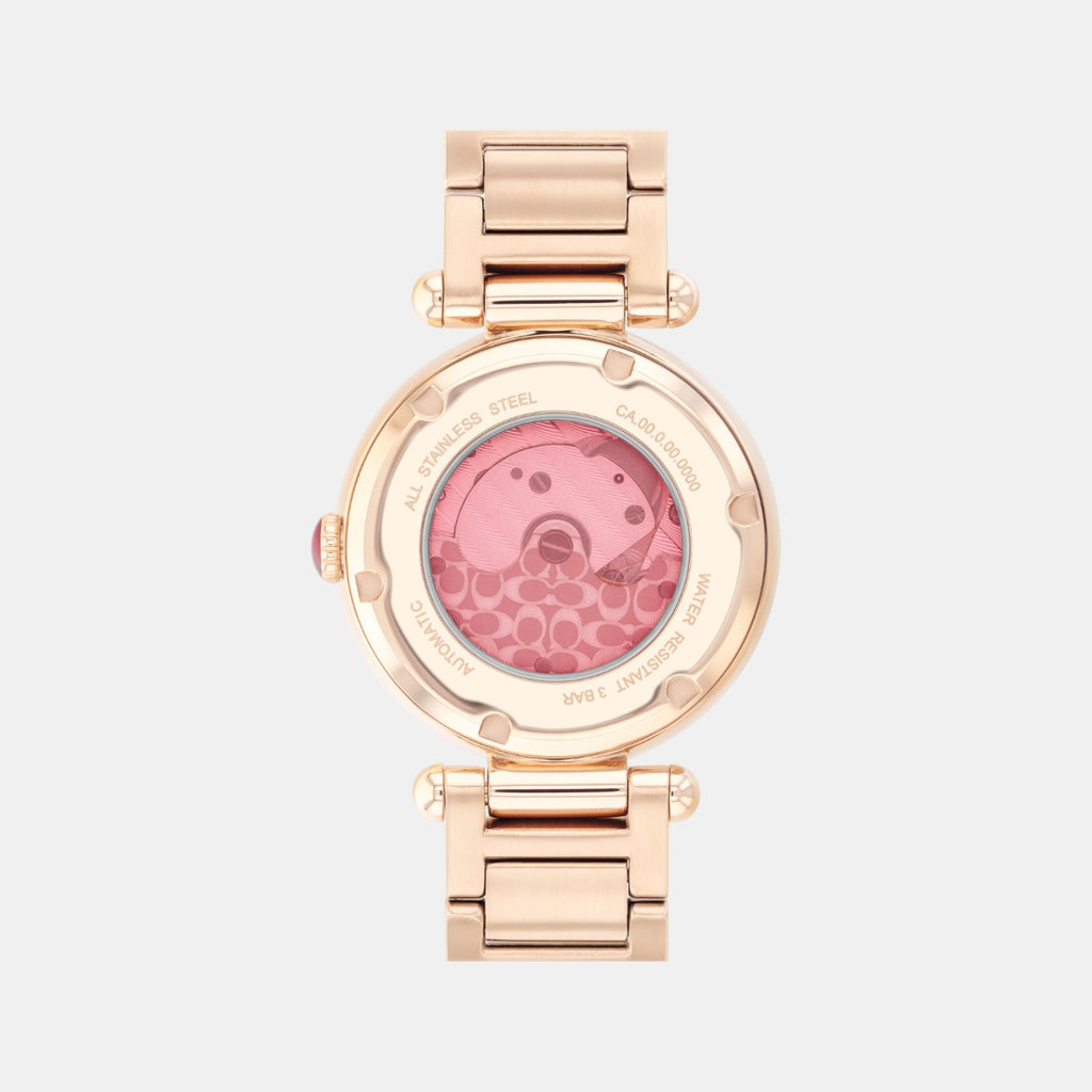 Cary Women Automatic Pink Dial Analog Stainless Steel Watch 14504581