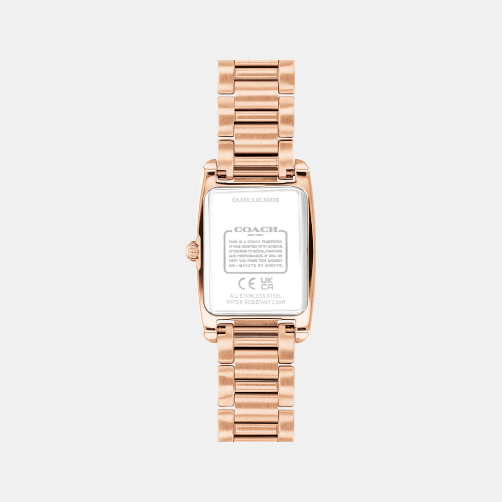 Reese Women Quartz Carnation Gold Dial Analog Stainless Steel Watch 14504589