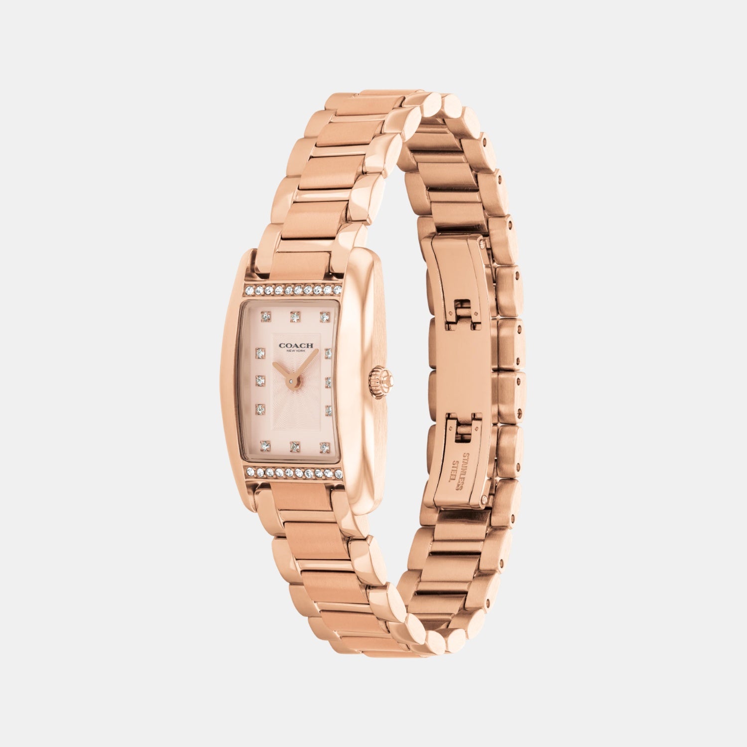 Reese Women Quartz Carnation Gold Dial Analog Stainless Steel Watch 14504589