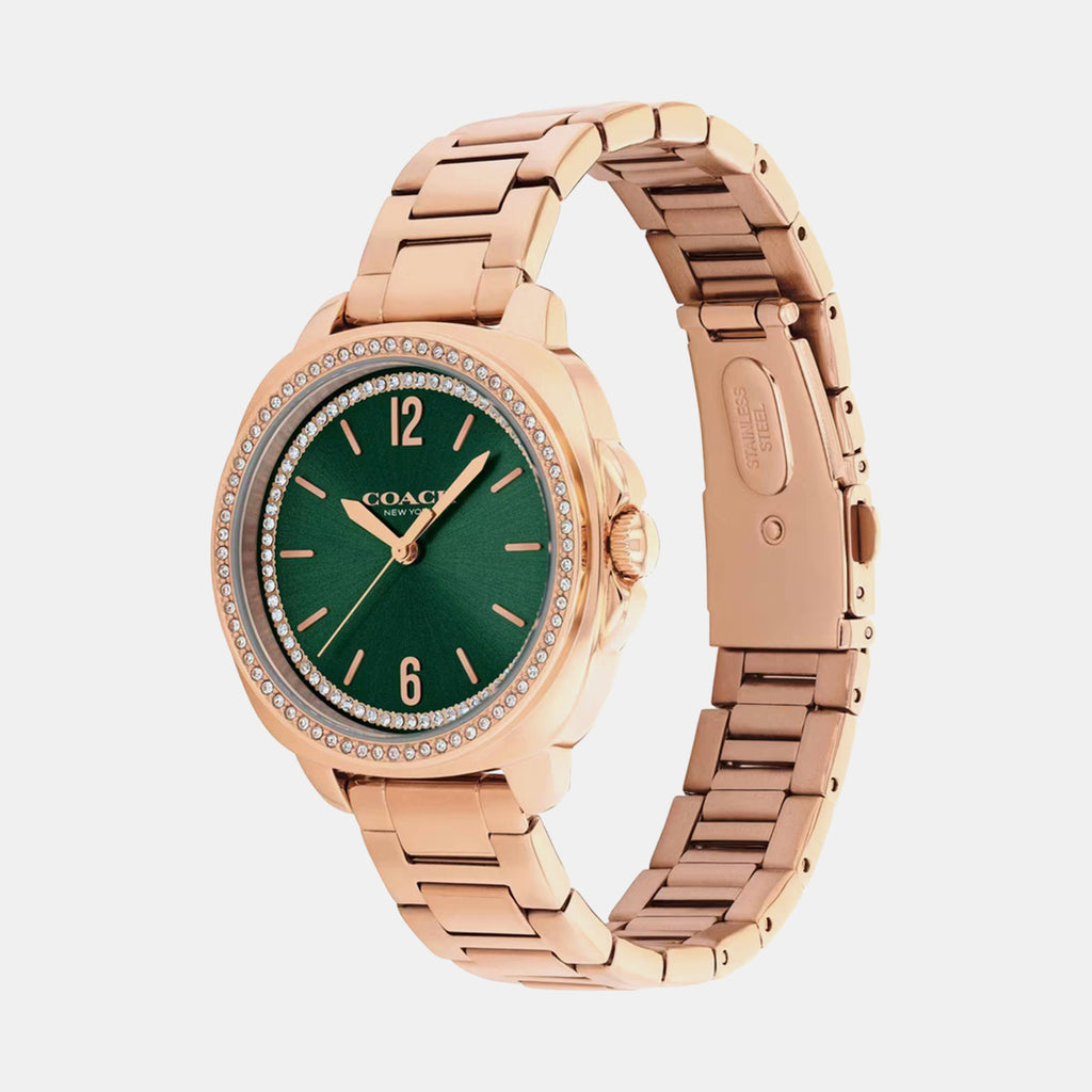 Kitt Women Quartz Green Dial Analog Stainless Steel Watch 14504637
