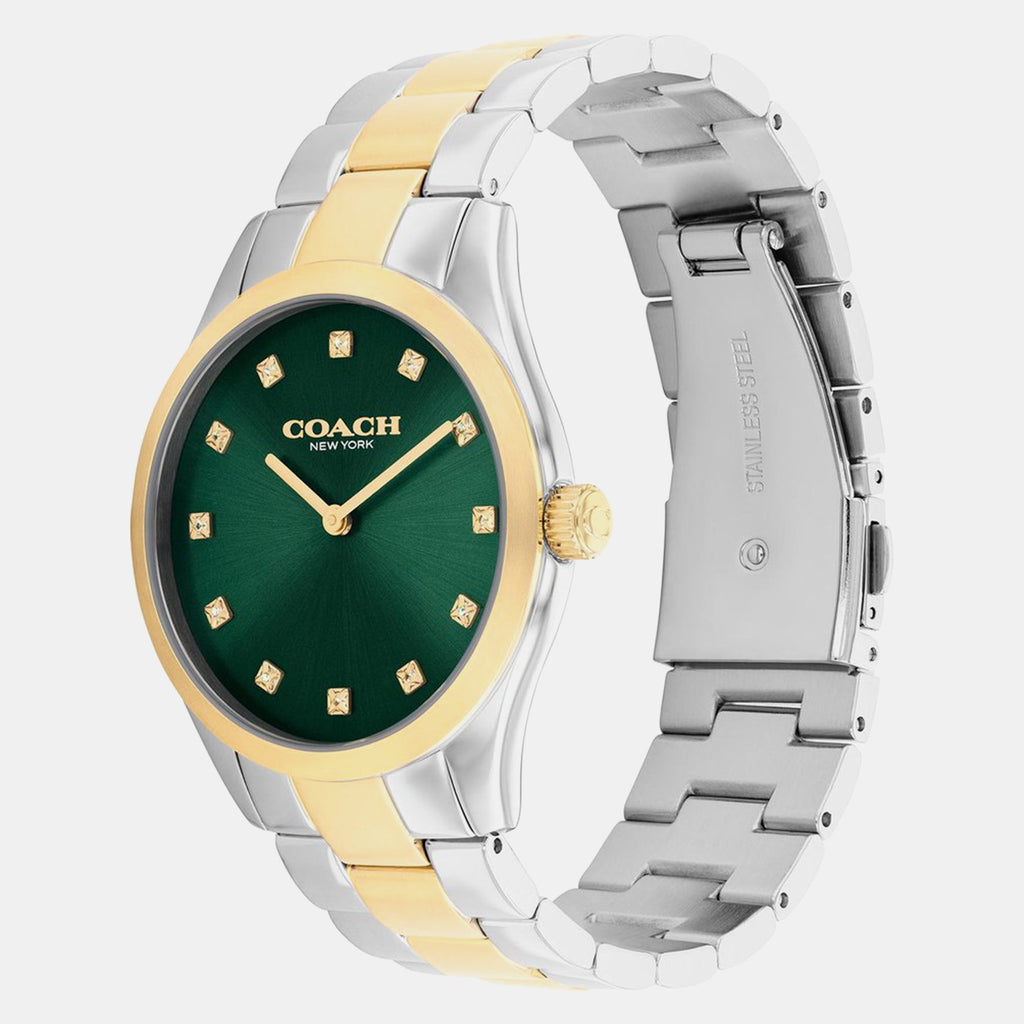 Brooks Women Quartz Green Dial Analog Stainless Steel Watch 14504642