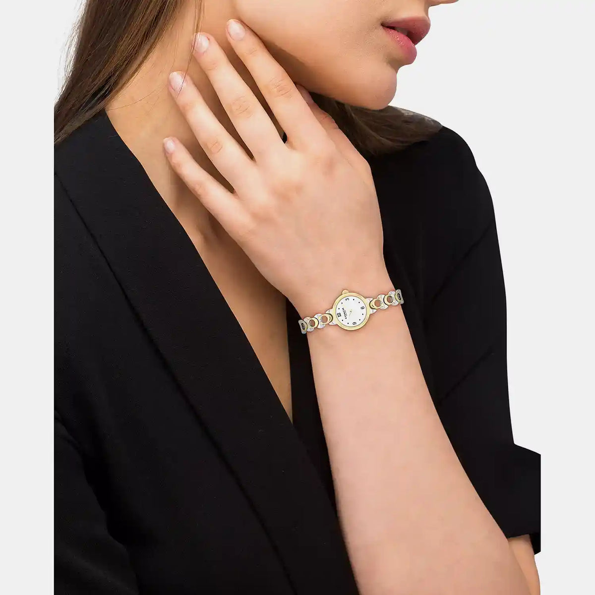Iris Women Quartz White Dial Analog Stainless Steel Watch 14504653