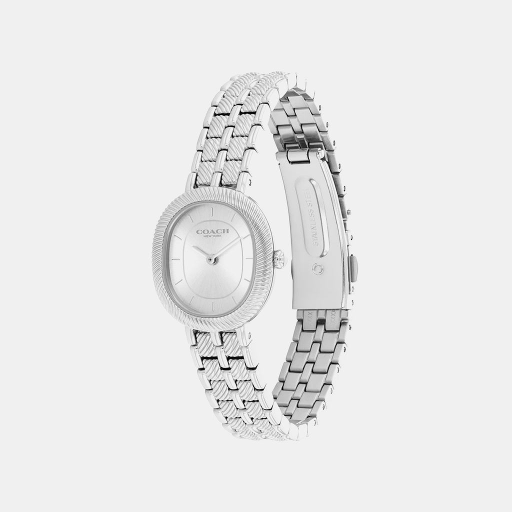 Women Quartz Silver Dial Analog Stainless Steel Watch 14504659