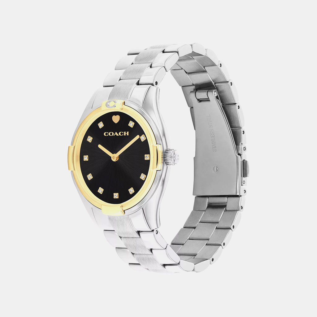 Brooks Women Quartz Black Dial Analog Stainless Steel Watch 14504666