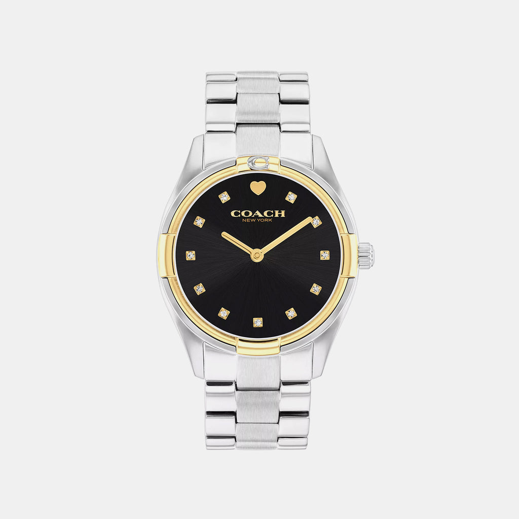 Brooks Women Quartz Black Dial Analog Stainless Steel Watch 14504666