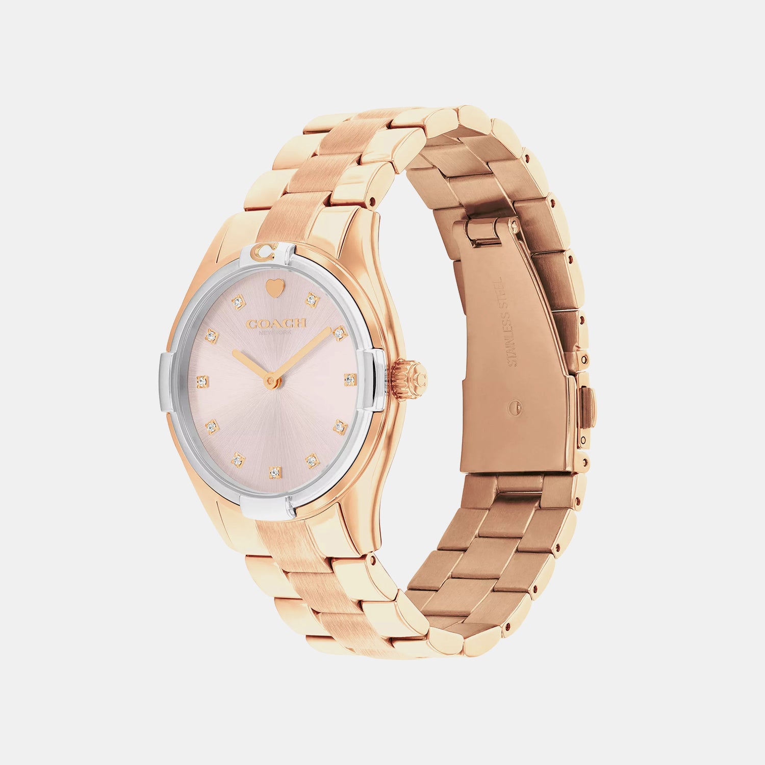 Brooks Women Quartz Pink Dial Analog Stainless Steel Watch 14504668