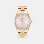 Brooks Women Quartz Pink Dial Analog Stainless Steel Watch 14504668