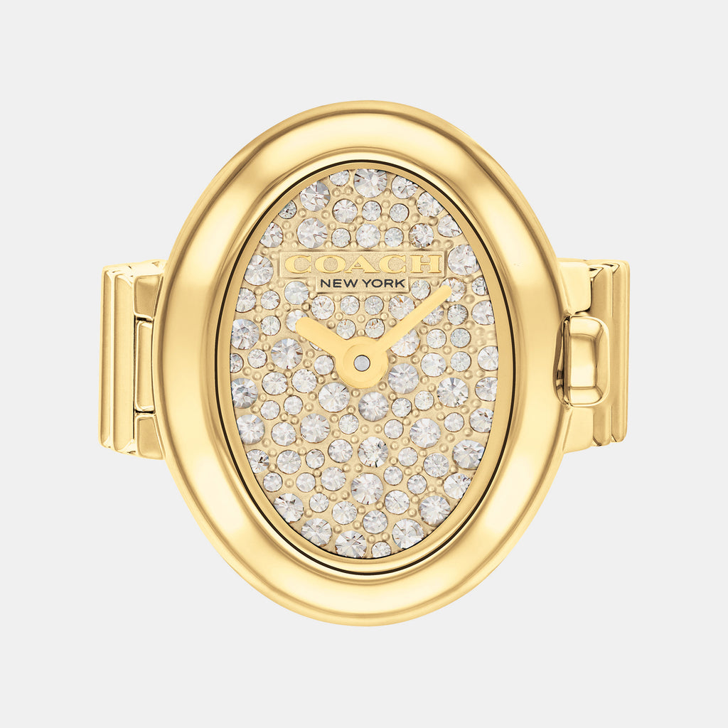 Sammy Women Quartz Gold Dial Analog Stainless Steel Ring Watch 14504745