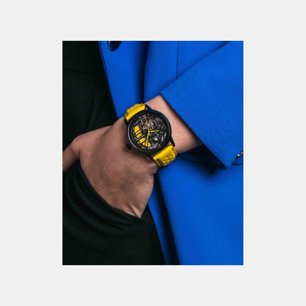 Paddock Women Automatic Black Dial Analog Leather Watch 145G849