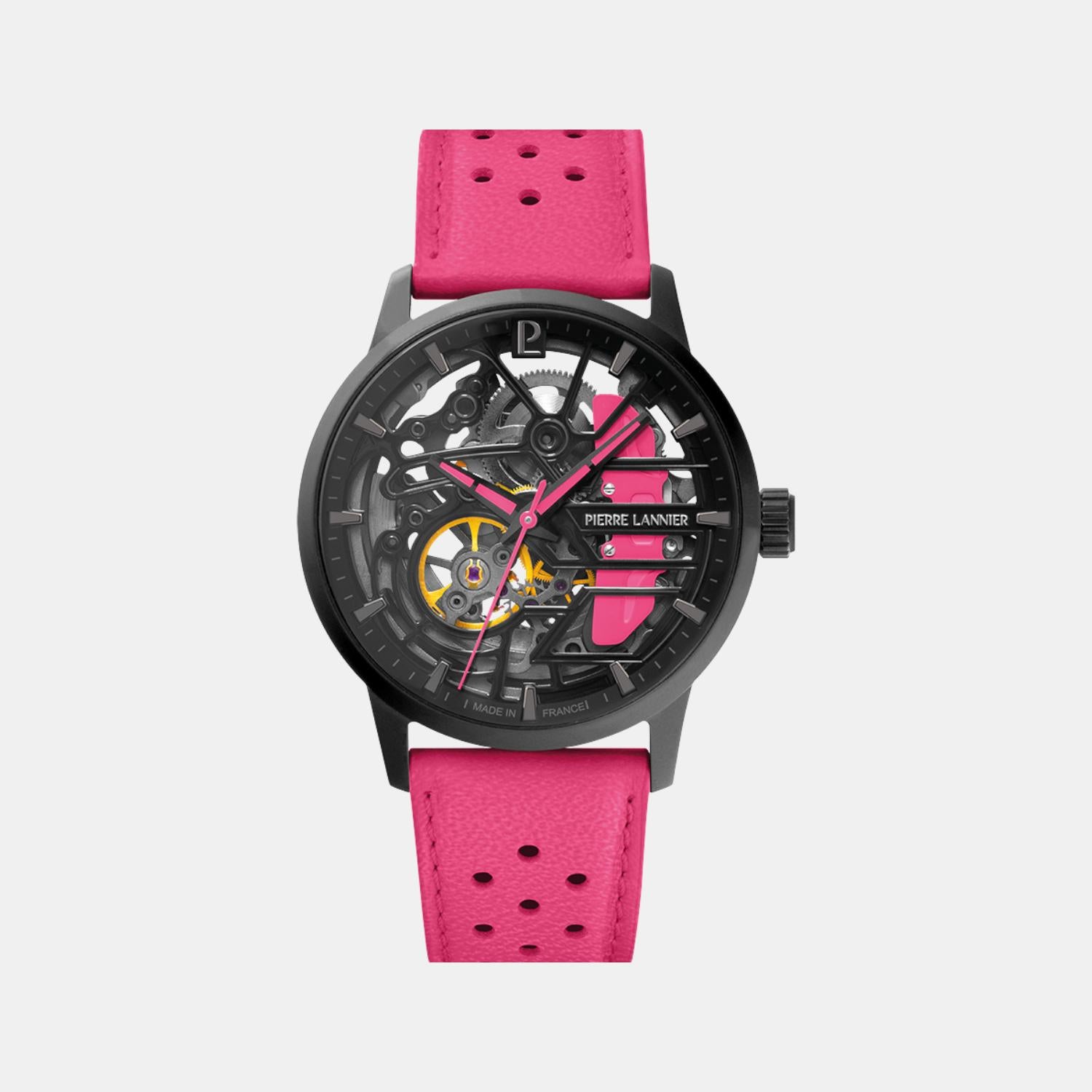 Pierre Lannier Paddock Women Automatic Black Dial Analog Leather Watch 145G895-1