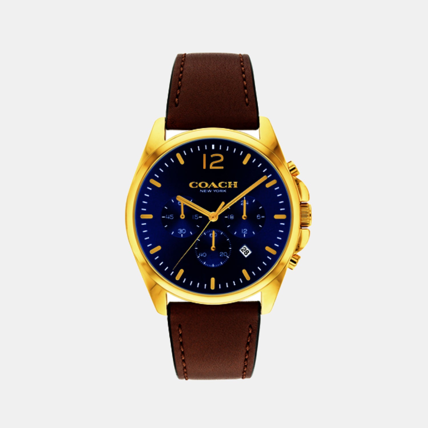 Greyson Men Quartz Dark Blue Dial Chronograph Calf Watch 14602629