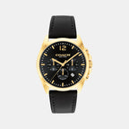Greyson Men Quartz Black Dial Chronograph Calf Watch 14602631