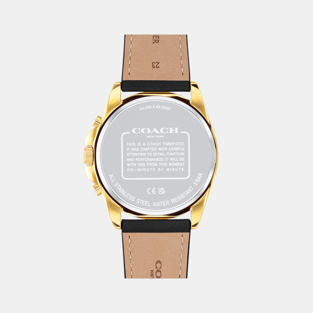 Greyson Men Quartz Black Dial Chronograph Calf Watch 14602631