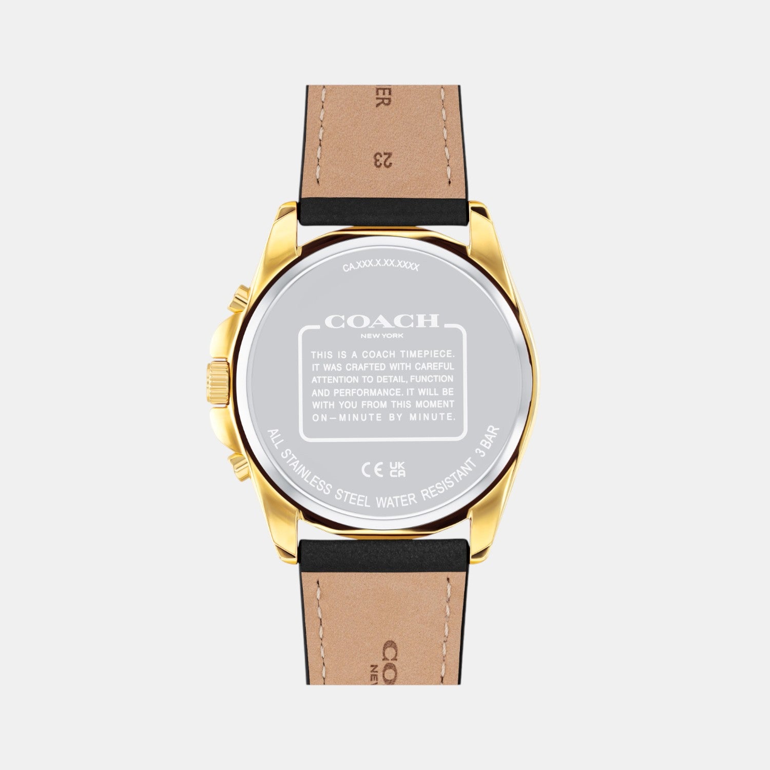 Greyson Men Quartz Black Dial Chronograph Calf Watch 14602631