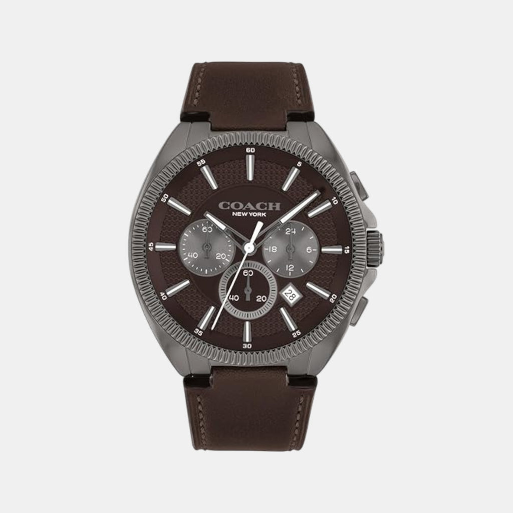 Jackson Men Quartz Brown Dial Chronograph Leather Watch 14602686