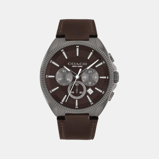 Jackson Men Quartz Brown Dial Chronograph Leather Watch 14602686