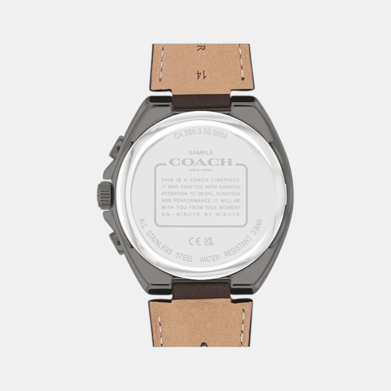 Jackson Men Quartz Brown Dial Chronograph Leather Watch 14602686