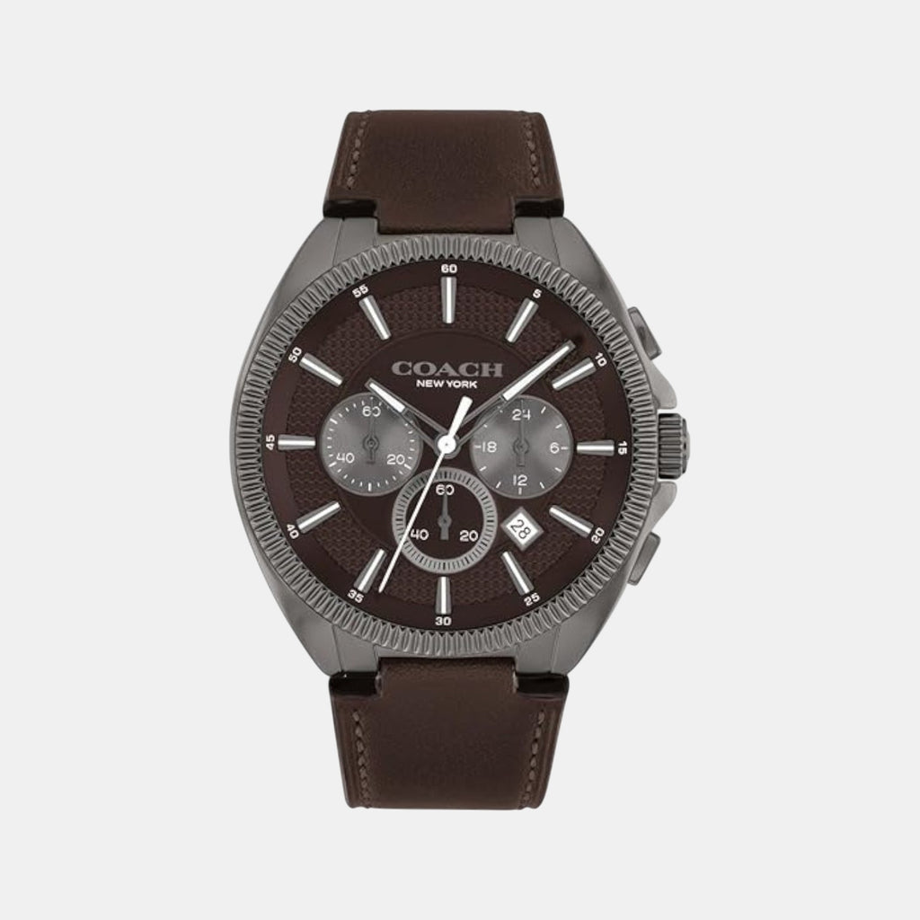 Jackson Men Quartz Brown Dial Chronograph Leather Watch 14602686