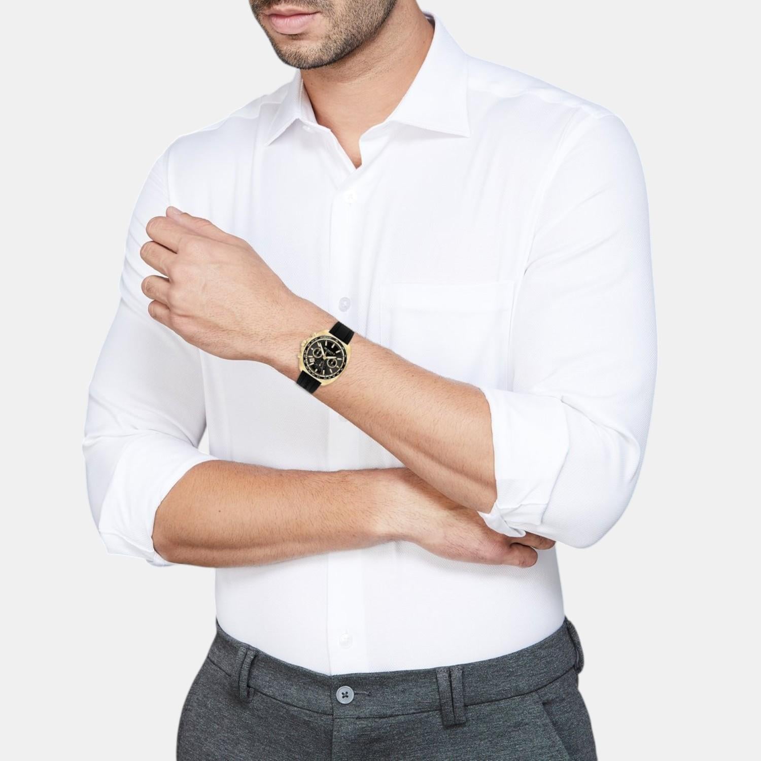 Charter Men Quartz Black Dial Chronograph Silicone Watch 14602708