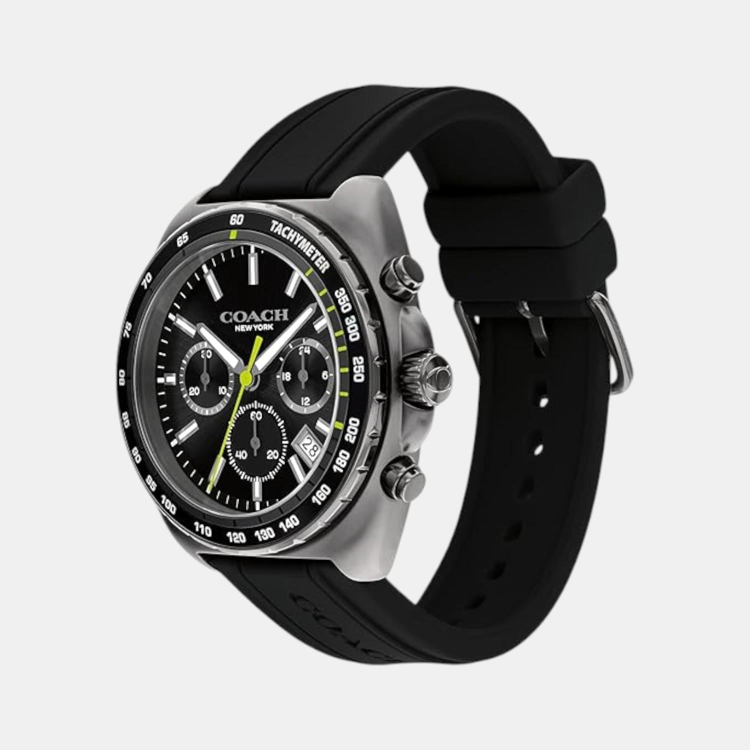 Charter Men Quartz Black Dial Chronograph Leather Watch 14602709