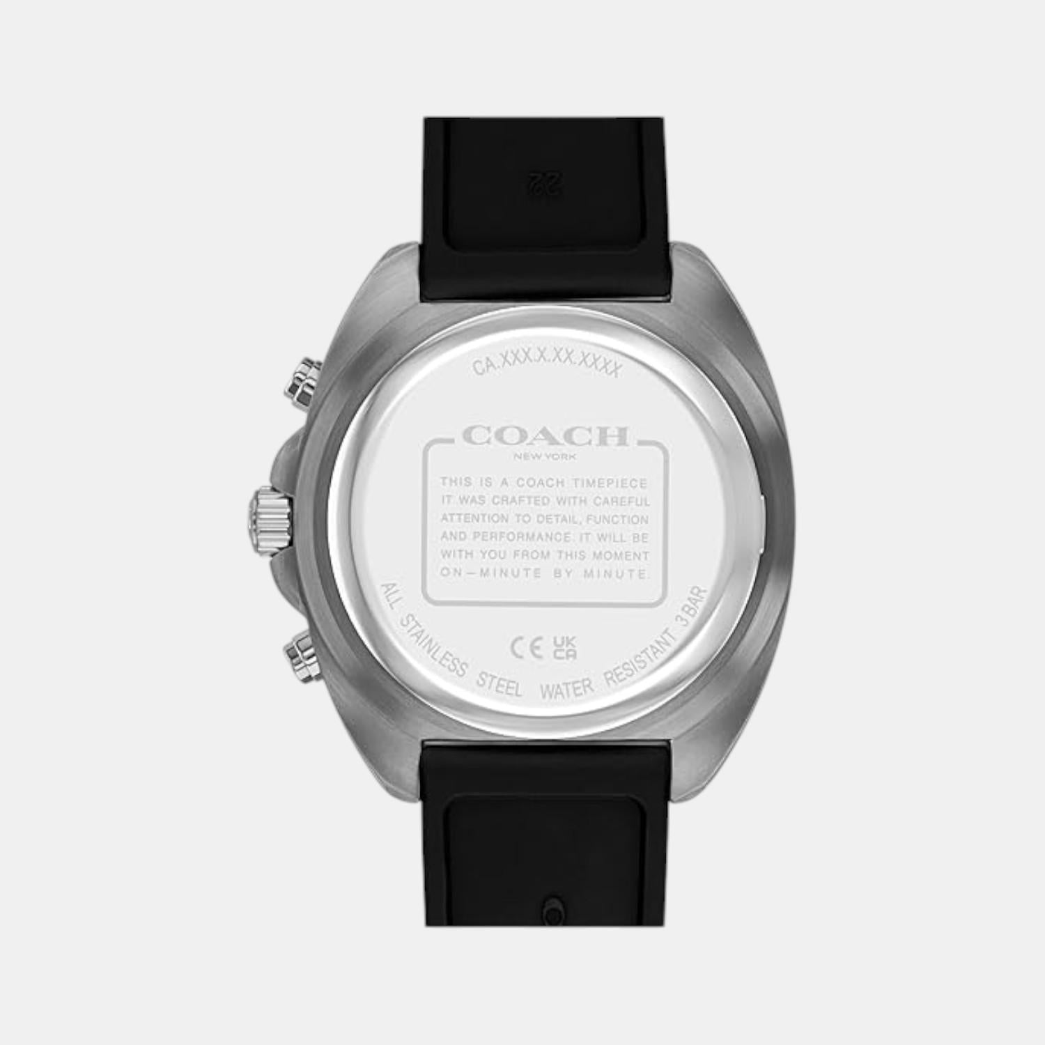 Charter Men Quartz Black Dial Chronograph Leather Watch 14602709