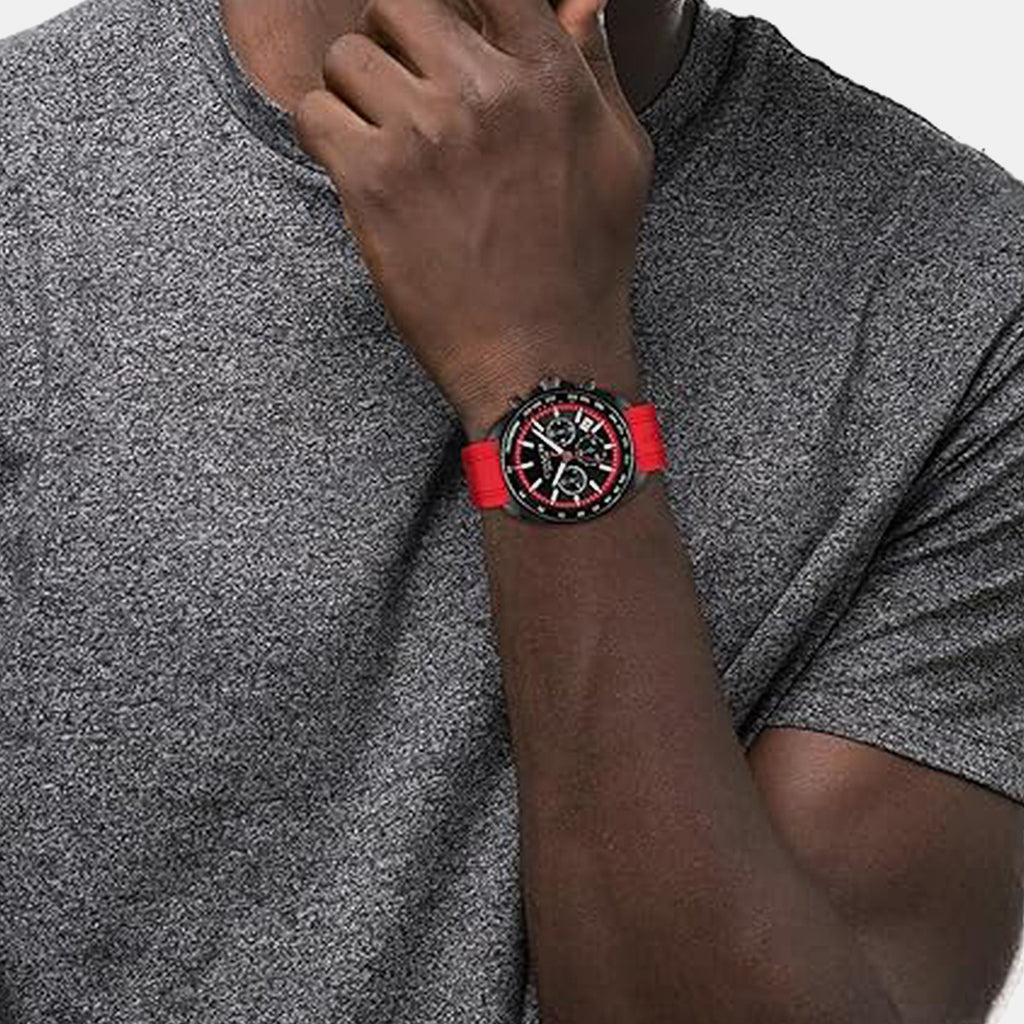 Charter Men Quartz Black Dial Chronograph Silicone Watch 14602710