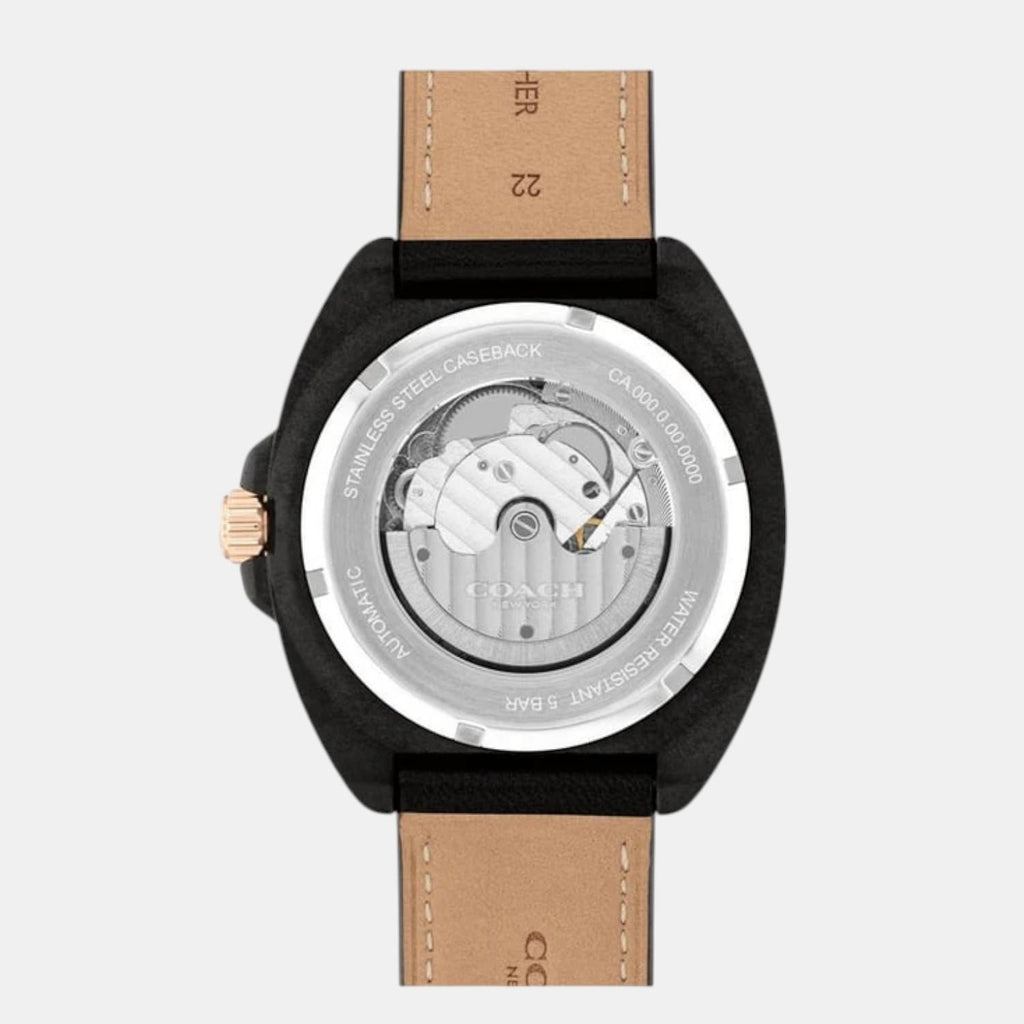 Charter Men Automatic Black Dial Analog Leather Watch 14602734