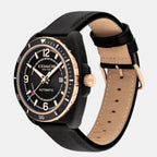 Charter Men Automatic Black Dial Analog Leather Watch 14602734