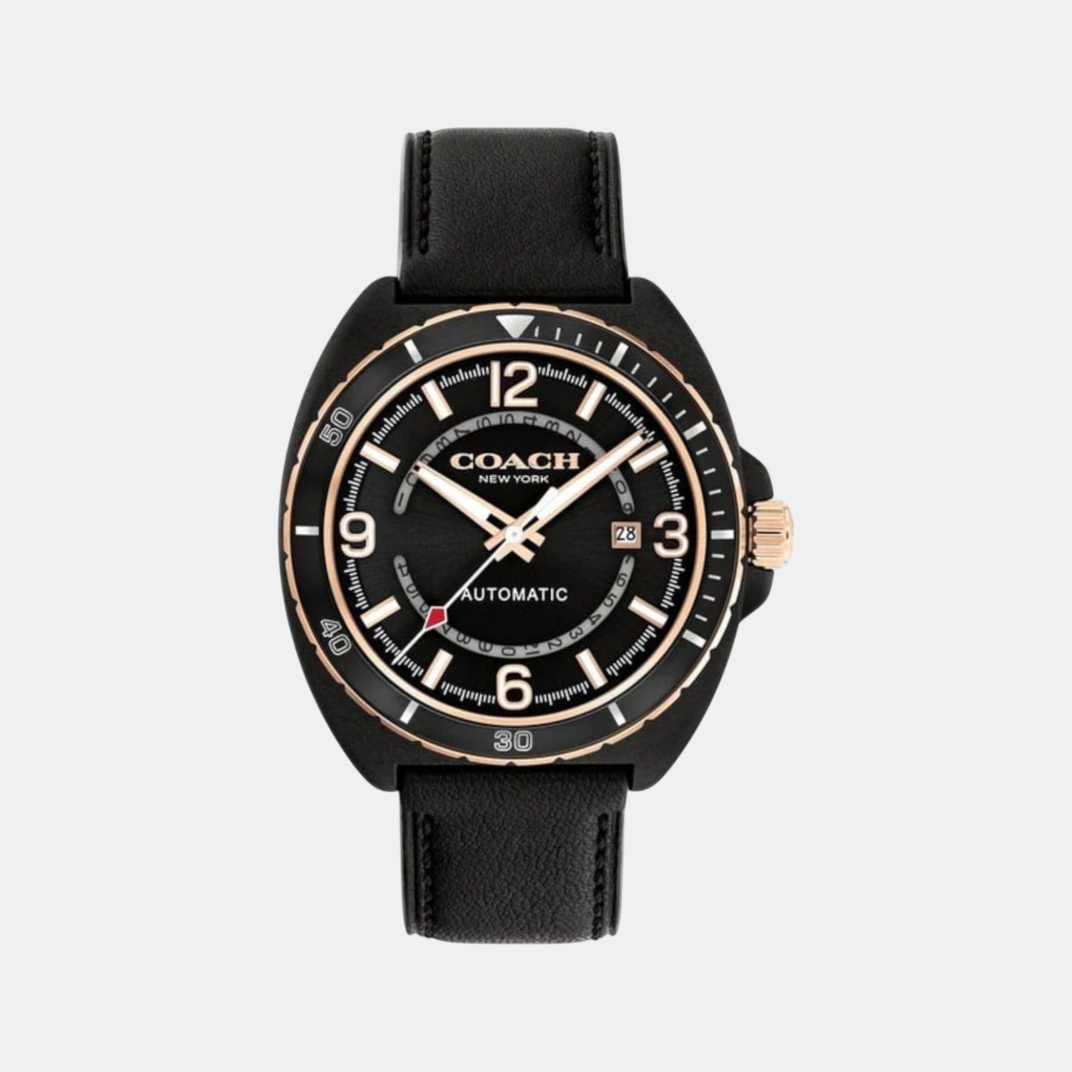 Charter Men Automatic Black Dial Analog Leather Watch 14602734