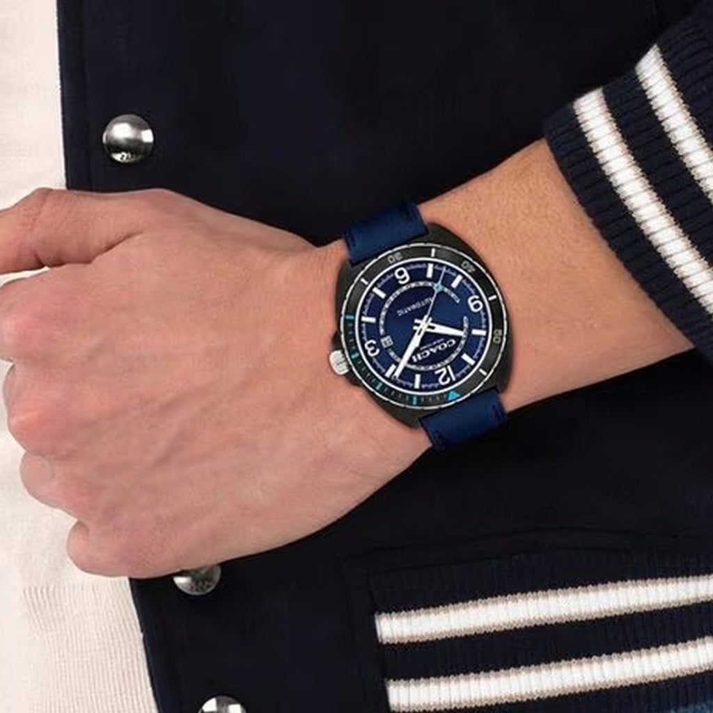 Charter Men Automatic Blue Dial Analog Leather Watch 14602736