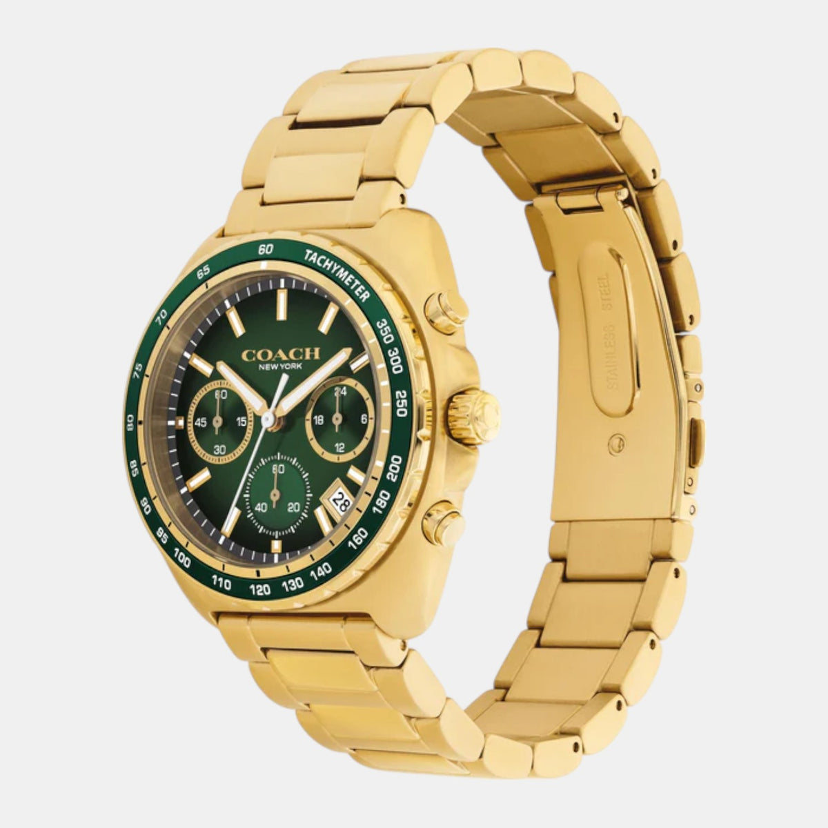Charter Men Quartz Green Dial Chronograph Stainless Steel Watch 14602738
