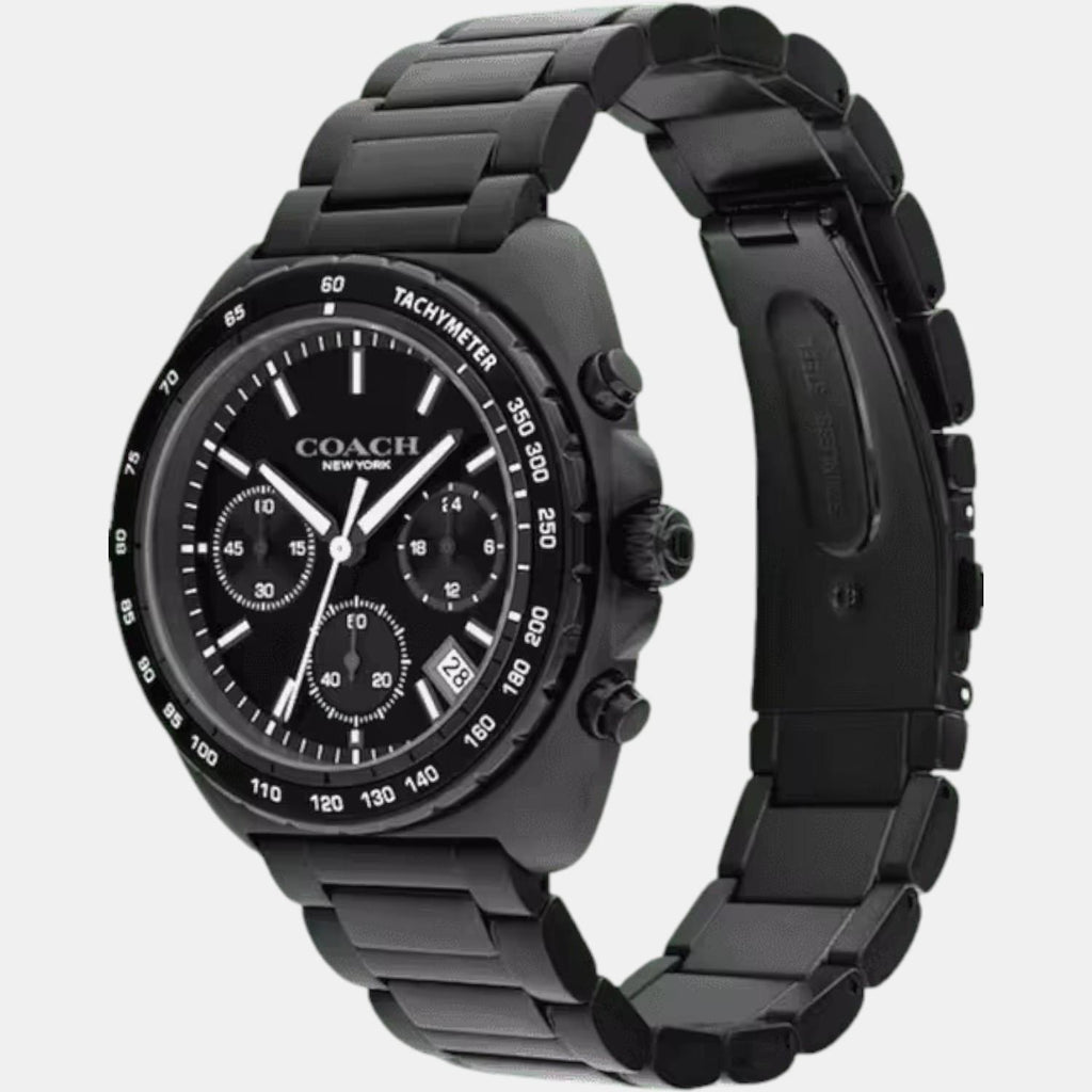 Charter Men Quartz Black Dial Chronograph Stainless Steel Watch 14602739