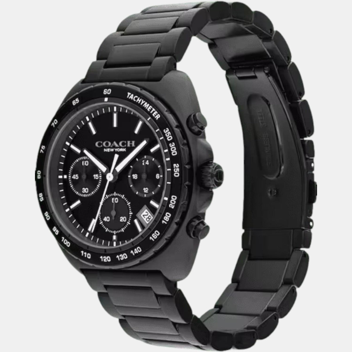 Charter Men Quartz Black Dial Chronograph Stainless Steel Watch 14602739