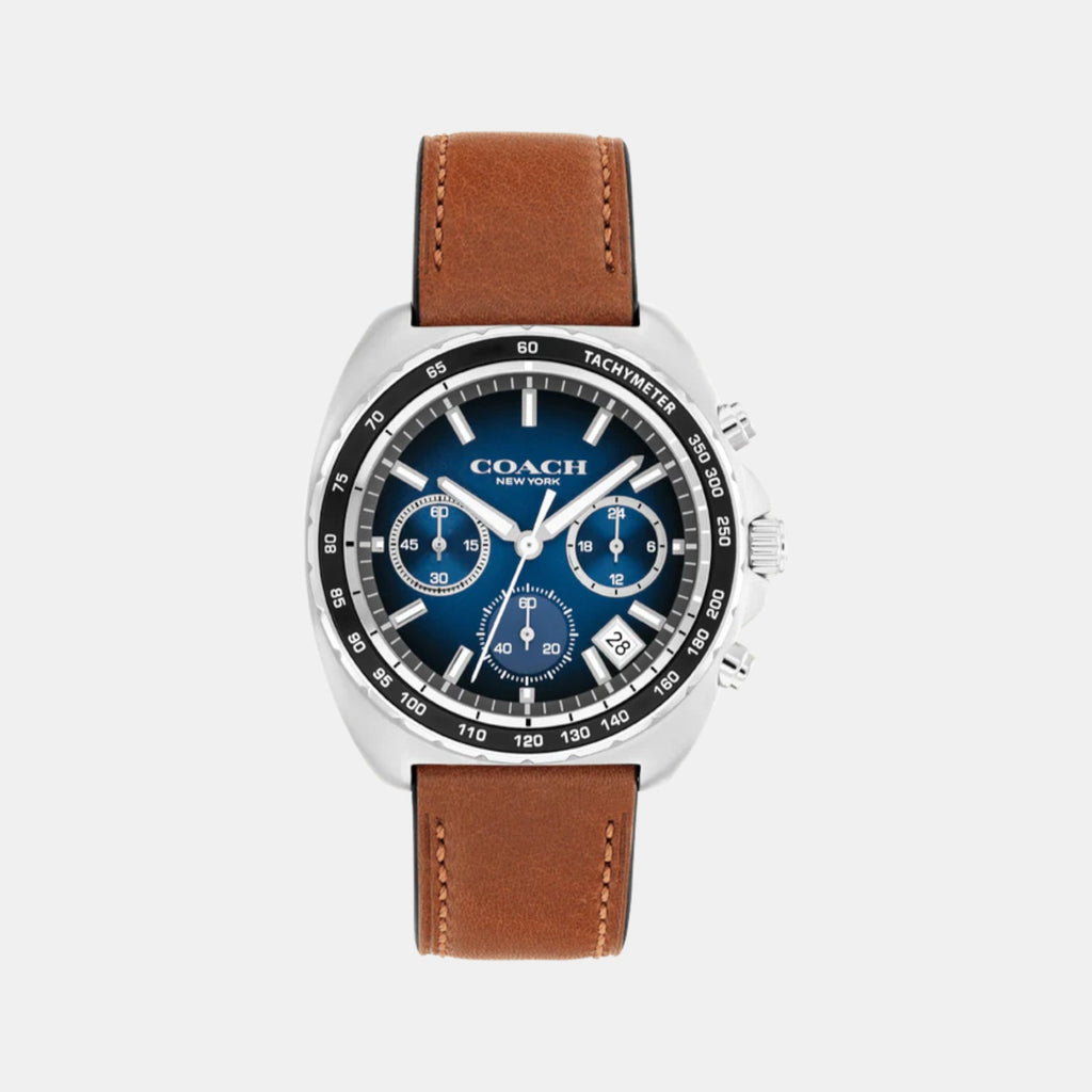 Charter Men Quartz Blue Dial Chronograph Leather Watch 14602741