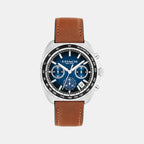 Charter Men Quartz Blue Dial Chronograph Leather Watch 14602741
