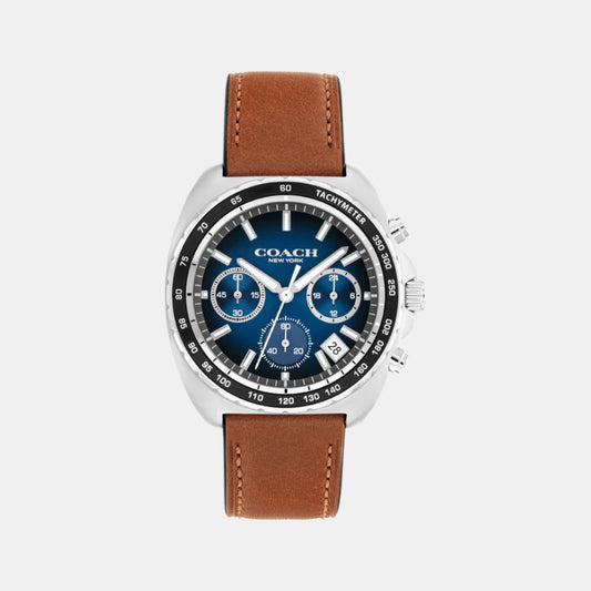Charter Men Quartz Blue Dial Chronograph Leather Watch 14602741