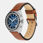 Charter Men Quartz Blue Dial Chronograph Leather Watch 14602741