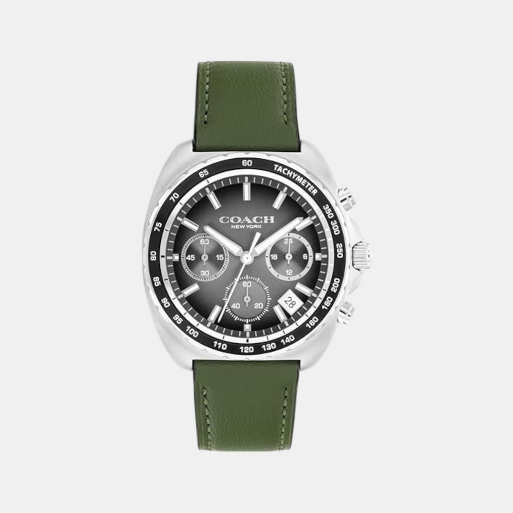 Charter Men Quartz Grey Dial Chronograph Leather Watch 14602742