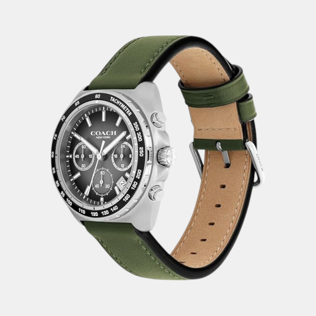 Charter Men Quartz Grey Dial Chronograph Leather Watch 14602742