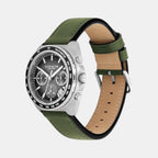 Charter Men Quartz Grey Dial Chronograph Leather Watch 14602742