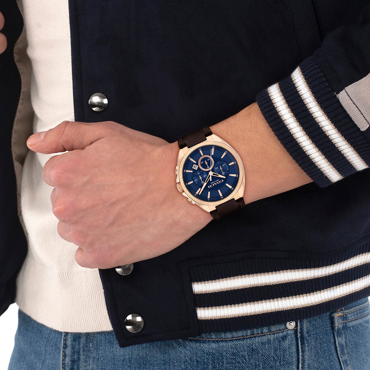 Jackson Men Quartz Blue Dial Chronograph Stainless Steel Watch 14602745