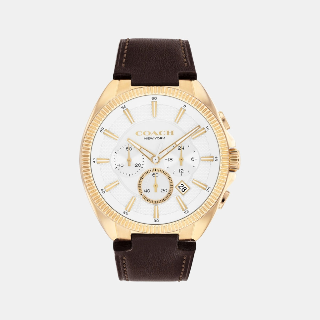 Jackson Men Quartz Silver White Dial Chronograph Calf Watch 14602746