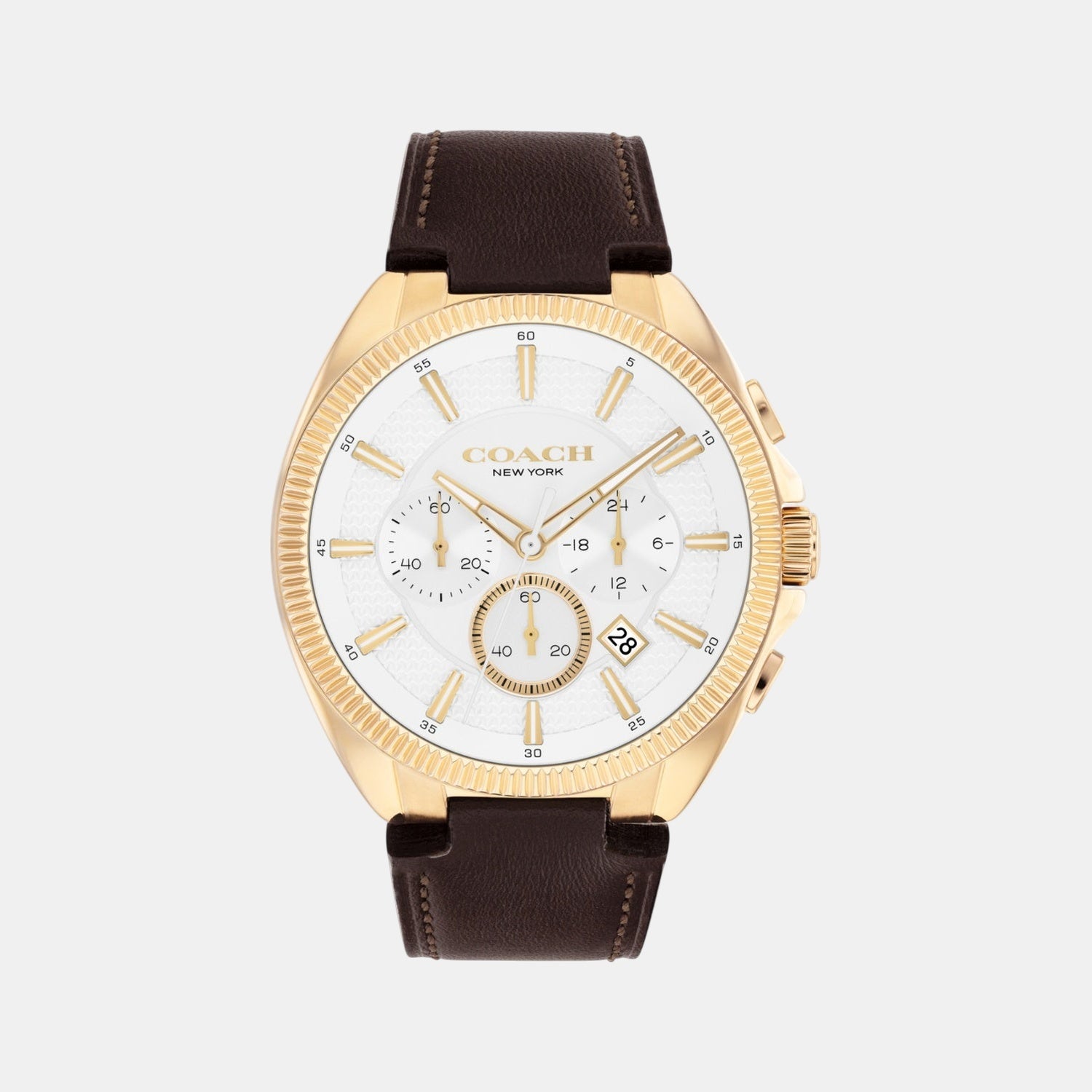 Jackson Men Quartz Silver White Dial Chronograph Calf Watch 14602746