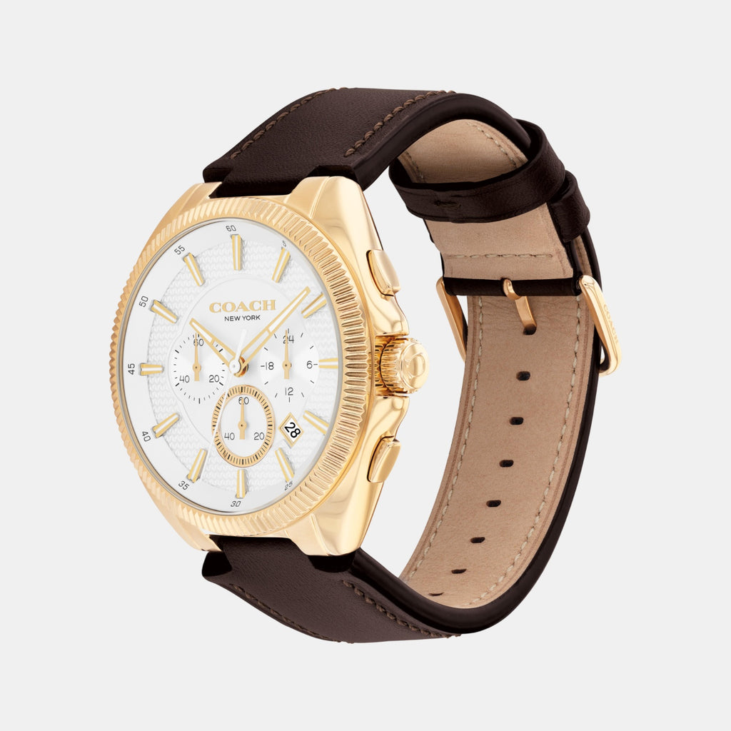 Jackson Men Quartz Silver White Dial Chronograph Calf Watch 14602746