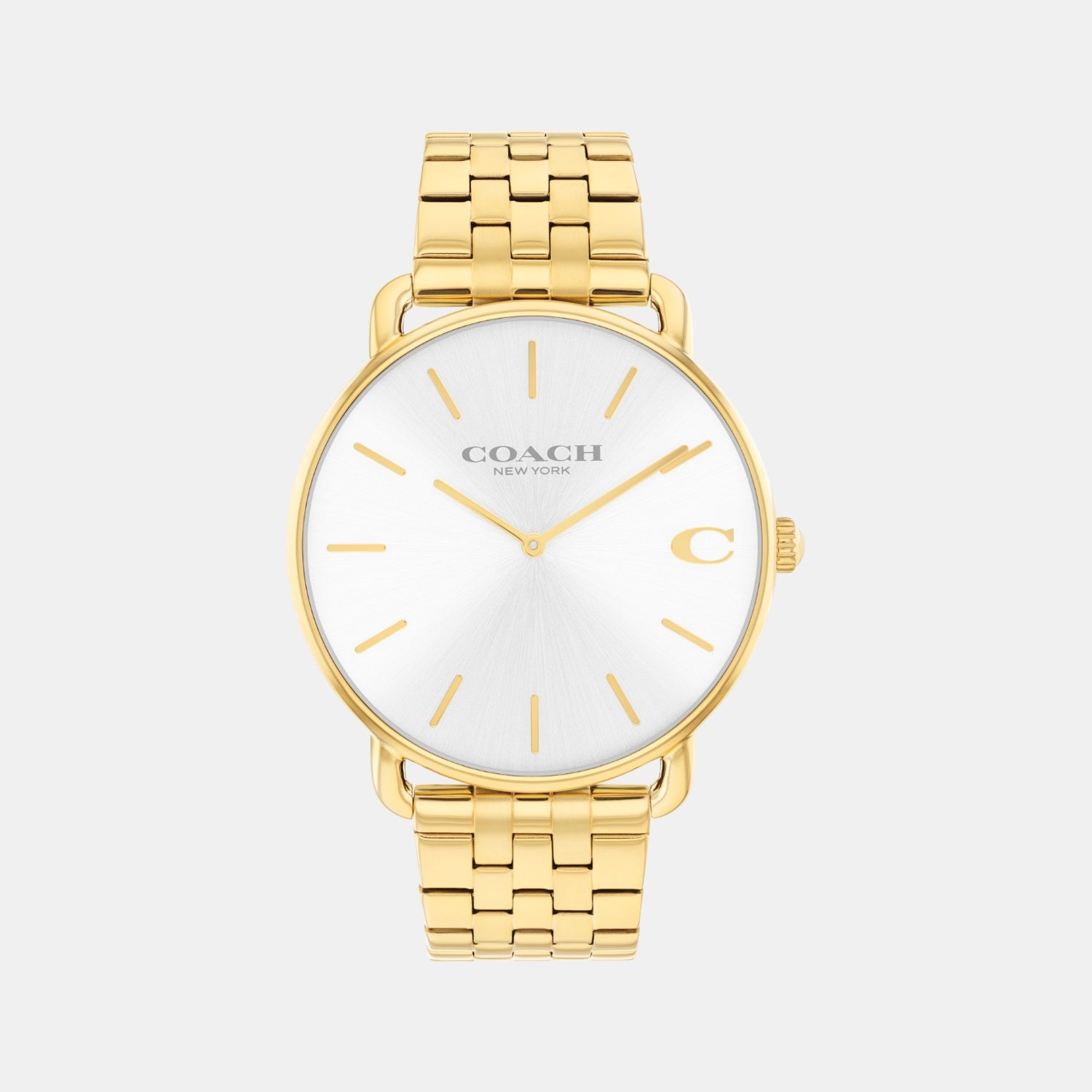 Elliot Men Quartz Silver White Dial Analog Stainless Steel Watch 14602747